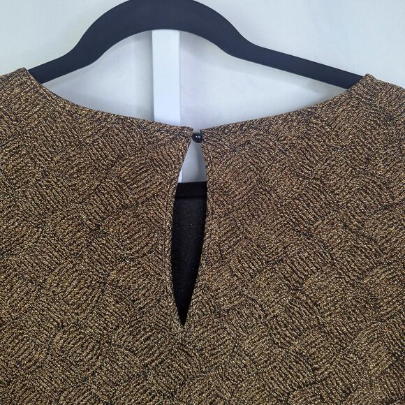 Sezane Dress Womens XS Gold Shift Y2K Metallic Mini Quiet Luxury Holiday Party - Picture 6 of 12